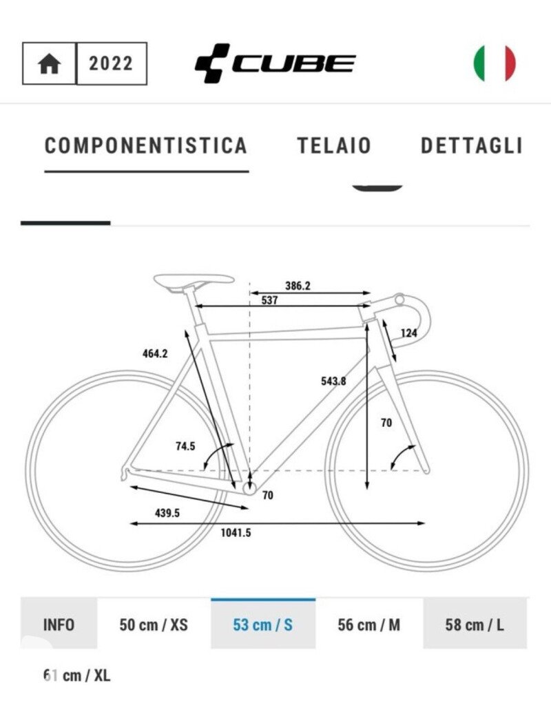 Bicycle Cube Nuroad Size Chart Size Guide Cube Nuroad Frame Size