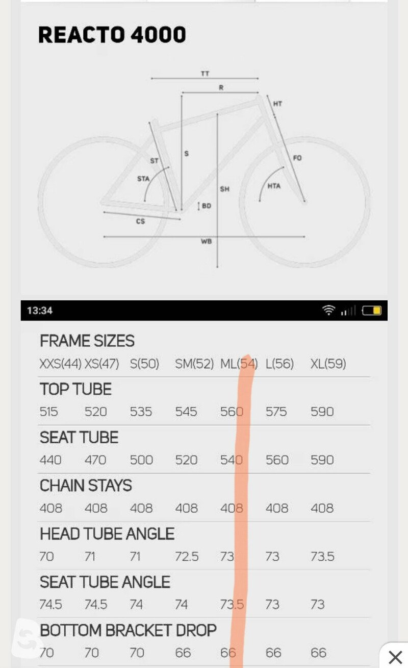 Merida store reacto sizing