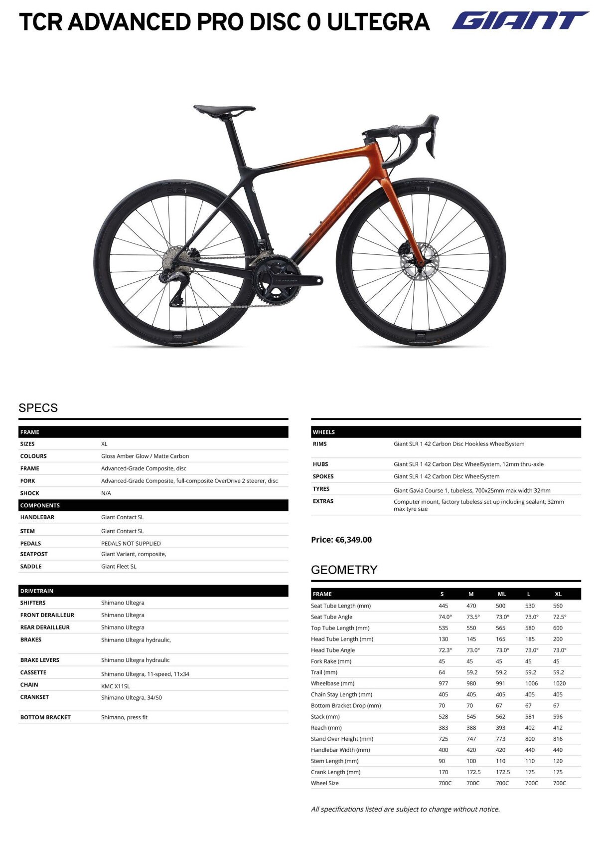 Giant TCR Advanced Pro 0 Disc 2024 used