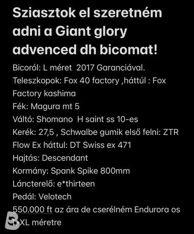 Title MTB Gaint glory advanced 2017