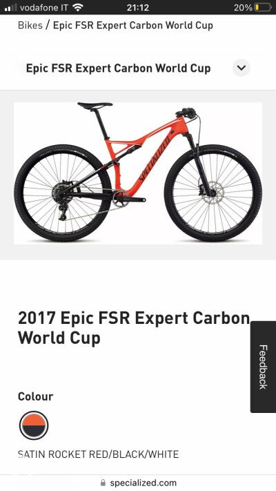 Specialized epic fsr expert 2025 carbon world cup 2017