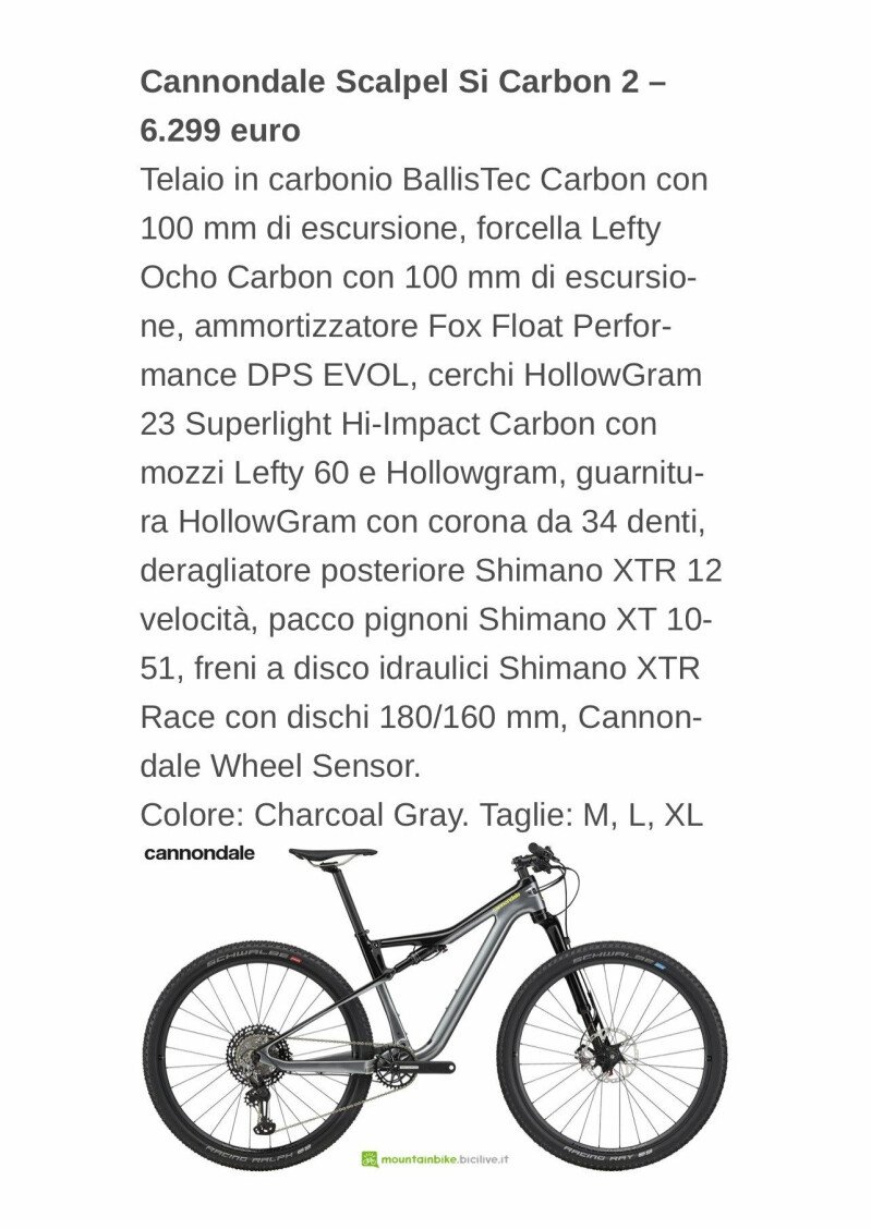 cannondale scalpel si 2 2020